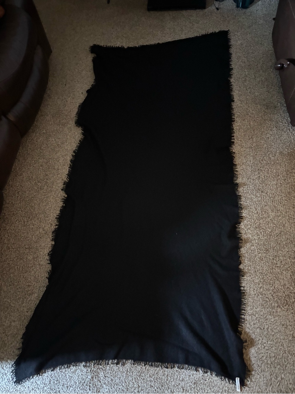 Black Fringe Throw Blanket - 100% Cashmere Handmade in Nepal